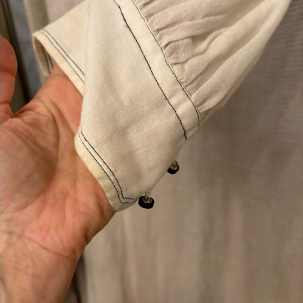 Isabel Marant White Blouse with Black Detail. - Picture 4 of 7